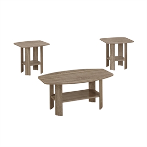 Pemberly Row 3-Piece Coffee Table Set in Dark Taupe Laminate Wood Finish
