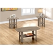 Pemberly Row 3-Piece Coffee Table Set in Dark Taupe Laminate Wood Finish