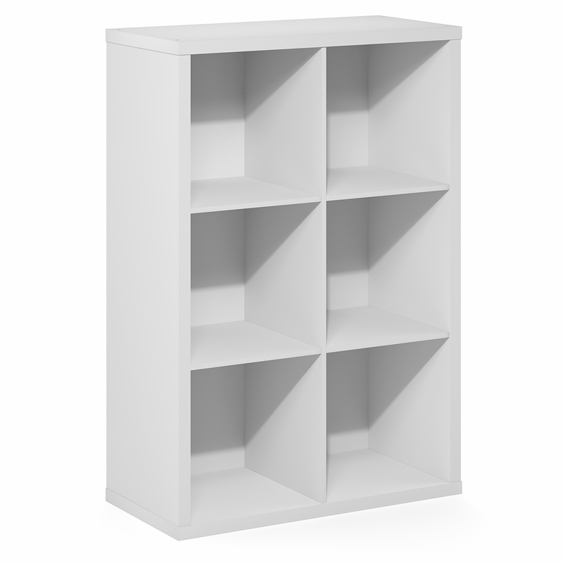 Pemberly Row 6-Cube Thick Frame Closet Organizer in White Engineered Wood