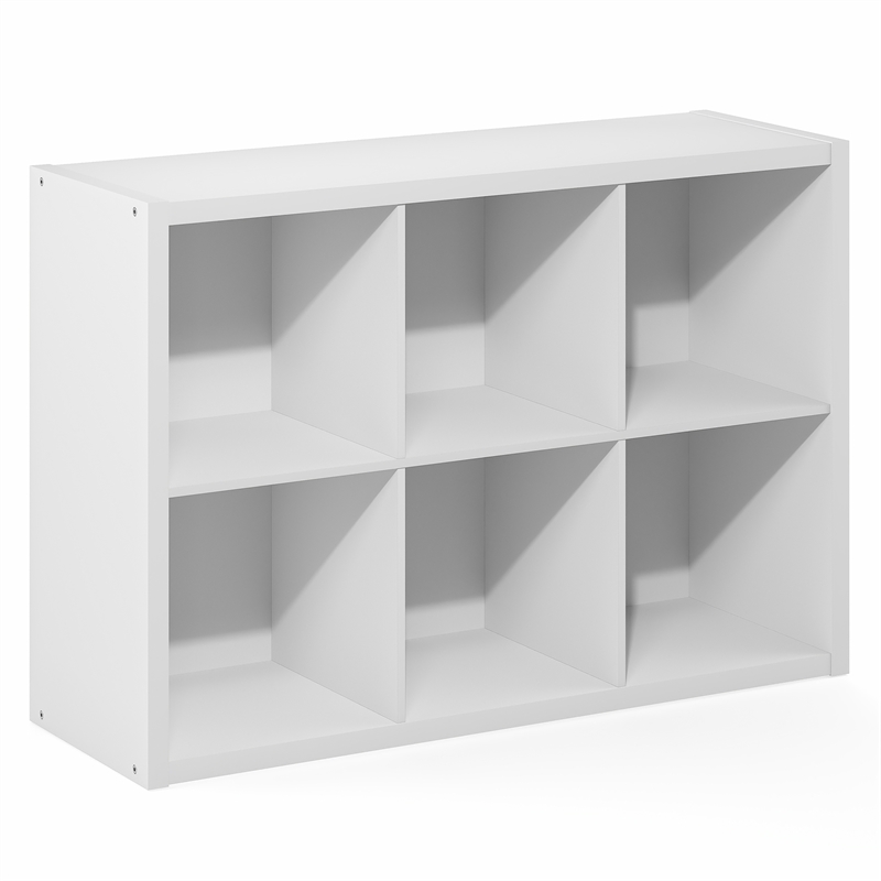 Pemberly Row 6-Cube Thick Frame Closet Organizer in White Engineered Wood