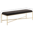 Pemberly Row Upholstered Bench with Brown Chenille Fabric and Brass Finish