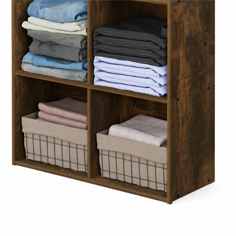 Pemberly Row REED 4-Cube Closet Organizer in Amber Pine