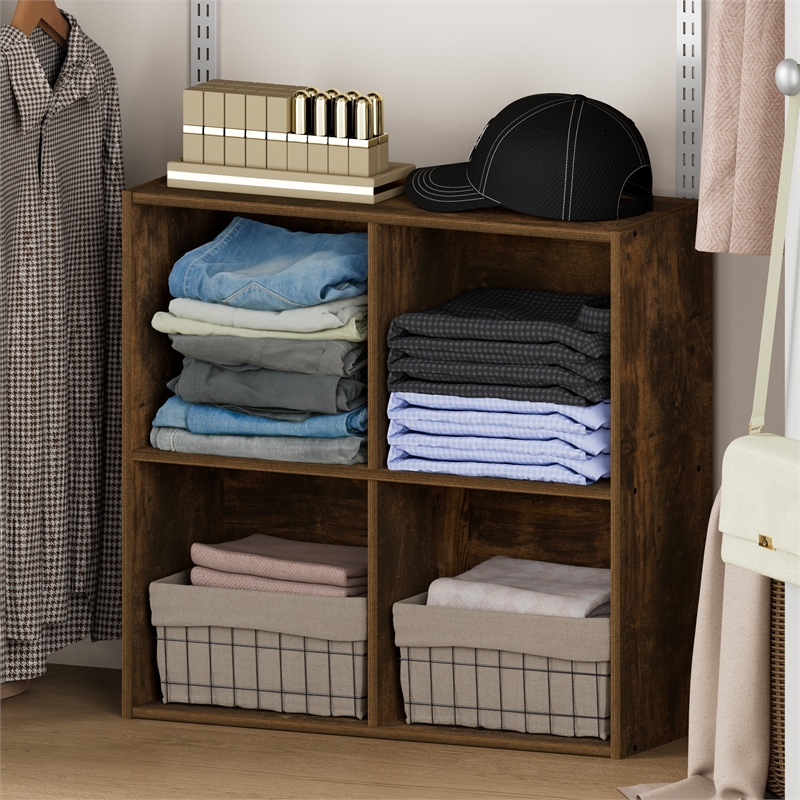 Pemberly Row REED 4-Cube Closet Organizer in Amber Pine