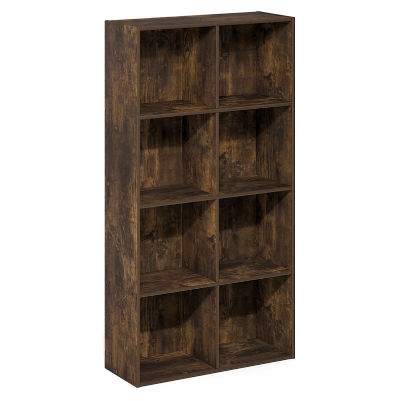 Pemberly Row 8-Cube Closet Organizer in Amber Pine with Open Shelves