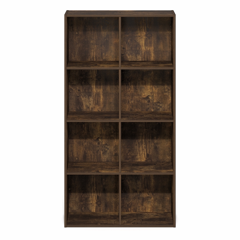 Pemberly Row 8-Cube Closet Organizer in Amber Pine with Open Shelves