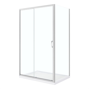 Pemberly Row 48&quotx36&quotx72.83&quot 3-Piece Acrylic Sliding Shower Kit in Nickel