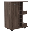 Pemberly Row Mobile Bar Cart with Wine Storage and Casters in Brown