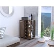 Pemberly Row Mobile Bar Cart with Wine Storage and Casters in Brown