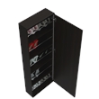 Pemberly Row Wall Mounted Shoe Rack with Mirror in Black Wengue