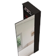 Pemberly Row Wall Mounted Shoe Rack with Mirror in Black Wengue