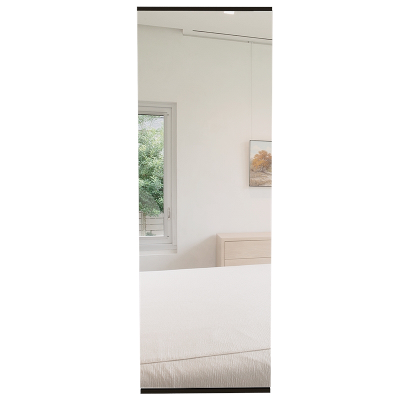 Pemberly Row Wall Mounted Shoe Rack with Mirror in Black Wengue