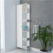 Pemberly Row Tall Corner Storage Cabinet with Shelves 62in High in White