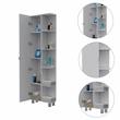 Pemberly Row Tall Corner Storage Cabinet with Shelves 62in High in White