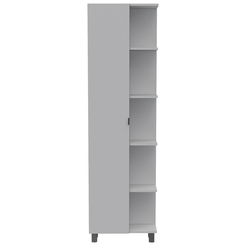 Pemberly Row Tall Corner Storage Cabinet with Shelves 62in High in White