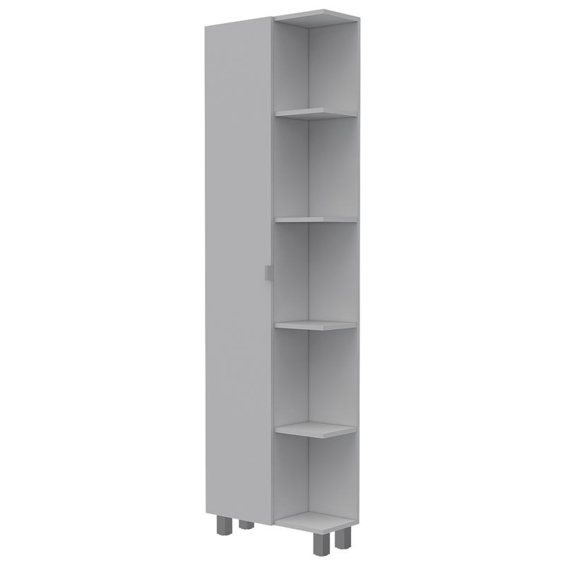 Pemberly Row Tall Corner Storage Cabinet with Shelves 62in High in White