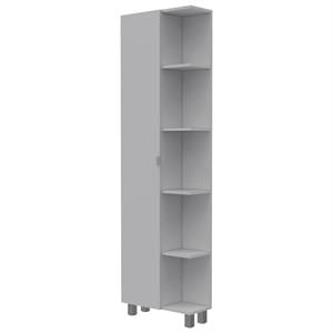 Pemberly Row Tall Corner Storage Cabinet with Shelves 62in High in White