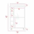 Pemberly Row Mobile Bar Cart with Glass Door Cabinet in Brown