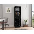 Pemberly Row Classic Wine Bar Cabinet with Storage 63.2in High in Black