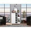 Pemberly Row Mobile Bar Cart with Wine Storage and Casters in White