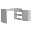 Pemberly Row L-Shaped Corner Office Desk 59.64in Wide in White