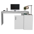 Pemberly Row L-Shaped Corner Office Desk 59.64in Wide in White