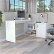 Pemberly Row L-Shaped Corner Office Desk 59.64in Wide in White