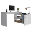 Pemberly Row L-Shaped Corner Office Desk 59.64in Wide in White
