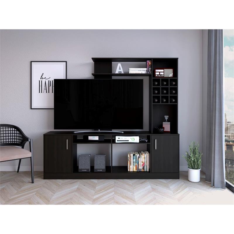Pemberly Row Modern Entertainment Center for 60in TVs in Black