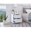 Pemberly Row Bedroom Nightstand with 2 Drawers 18.9in High in White