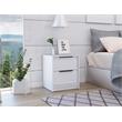 Pemberly Row Bedroom Nightstand with 2 Drawers 18.9in High in White