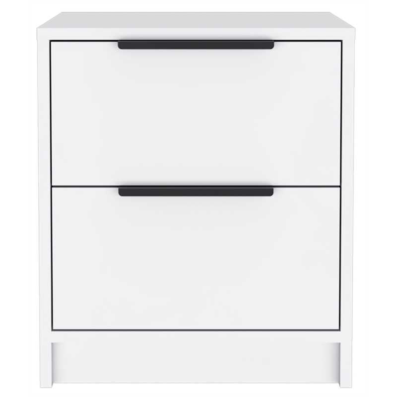Pemberly Row Bedroom Nightstand with 2 Drawers 18.9in High in White