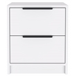 Pemberly Row Bedroom Nightstand with 2 Drawers 18.9in High in White