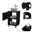 Pemberly Row 18in Single Bathroom Vanity with Cabinet in Black
