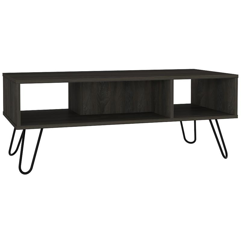 Pemberly Row Coffee Table with Hairpin Legs 39.8in Wide in Brown
