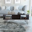 Pemberly Row Coffee Table with Hairpin Legs 39.8in Wide in Brown