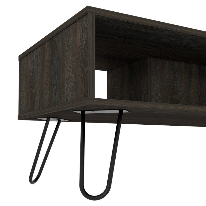 Pemberly Row Coffee Table with Hairpin Legs 39.8in Wide in Brown