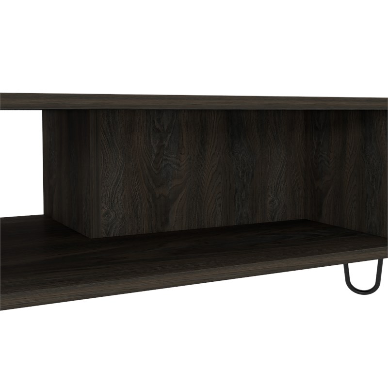 Pemberly Row Coffee Table with Hairpin Legs 39.8in Wide in Brown