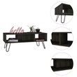 Pemberly Row Coffee Table with Hairpin Legs 39.8in Wide in Brown