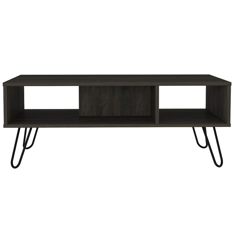 Pemberly Row Coffee Table with Hairpin Legs 39.8in Wide in Brown