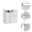 Pemberly Row Modern 4 Drawer Dresser and 40in TV Stand in White
