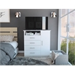 Pemberly Row Modern 4 Drawer Dresser and 40in TV Stand in White