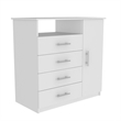 Pemberly Row Modern 4 Drawer Dresser and 40in TV Stand in White