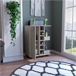 Pemberly Row Mobile Bar Cart with Wine Storage and Casters in Beige