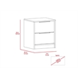 Pemberly Row Nightstand with 2 Drawers 19in High in Multi-Color