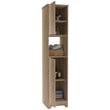 Pemberly Row Tall Linen Storage Cabinet with Shelves 67in High in Beige