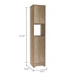 Pemberly Row Tall Linen Storage Cabinet with Shelves 67in High in Beige