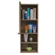 Pemberly Row Bathroom Wall Medicine Cabinet with Shelves in Brown
