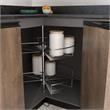 Pemberly Row 2 Tier Lazy Susan Corner Cabinet Organizer in Silver
