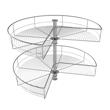 Pemberly Row 2 Tier Lazy Susan Corner Cabinet Organizer in Silver