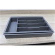 Pemberly Row Adjustable Kitchen Flatware Utensil Organizer in Gray